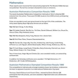 Mathematics 1999