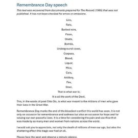 Remembrance Day 1999