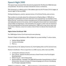Speech Night 2000