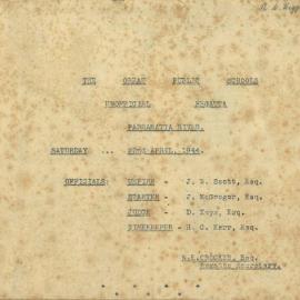 Program: GPS Regatta 1944