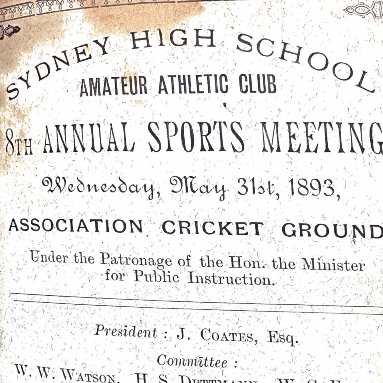 Annual sports meeting, 31 May 1893