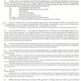 Newsletter, 13 February 1996