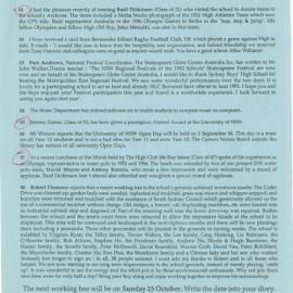 Headmaster's Newsletter, August 1992