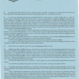 Headmaster's Newsletter, February 1993