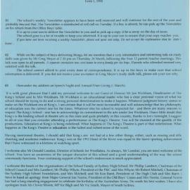 Headmaster's Newsletter, Term 1 1994