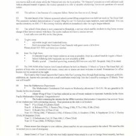 Newsletter, 9 March 1995