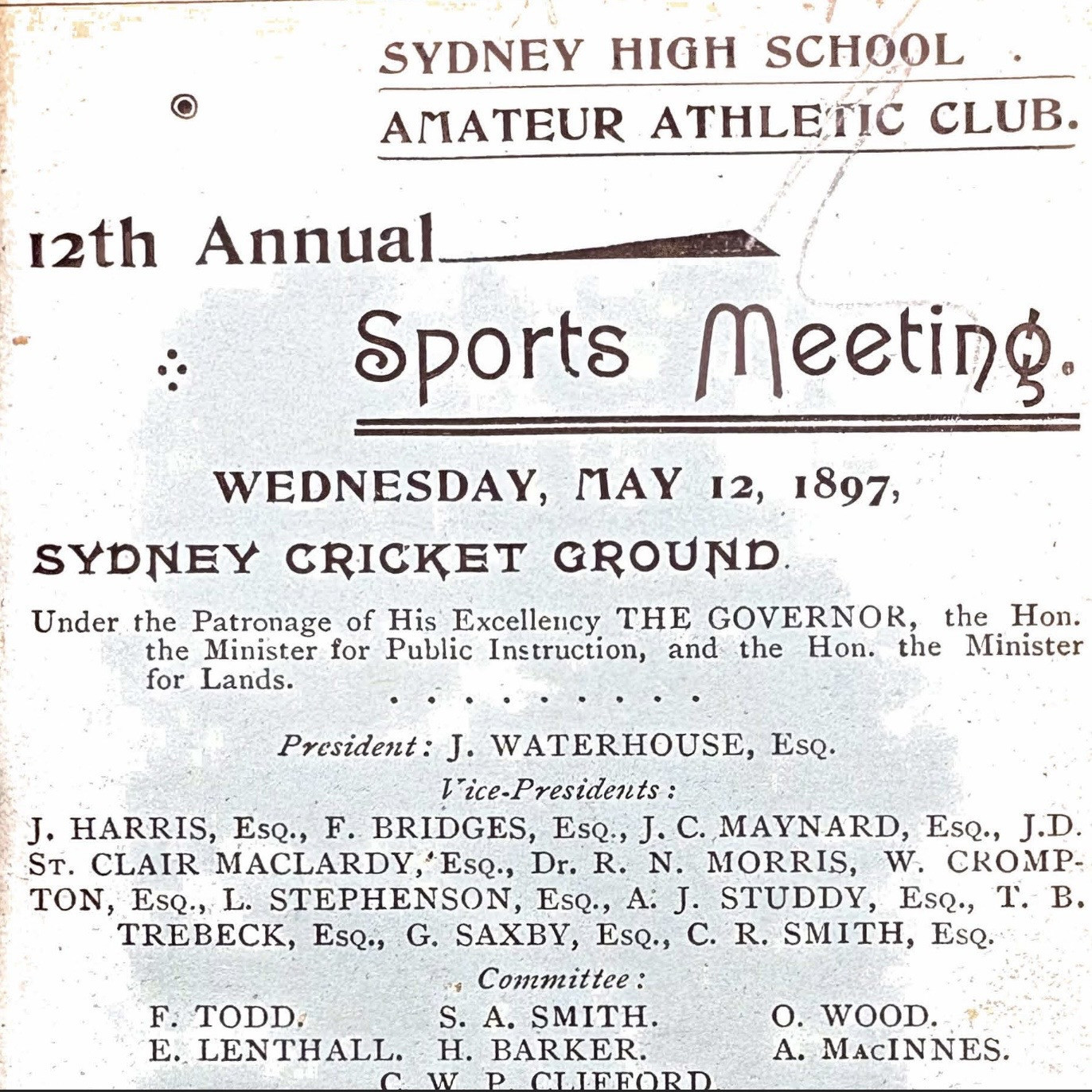 Annual sports meeting, 12 May 1897