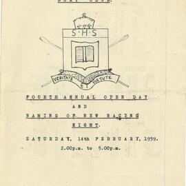 Fourth Annual Open Day and Naming of New Racing Eight, 14 February 1959
