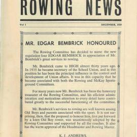 Rowing News, December 1959