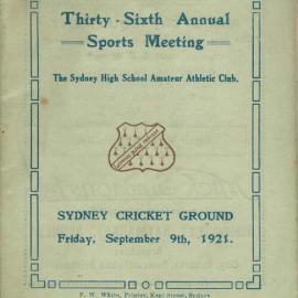 Annual Sports Meeting 1921