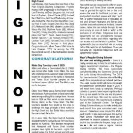 High Notes, Vol 26 No 15, 30 May 2025