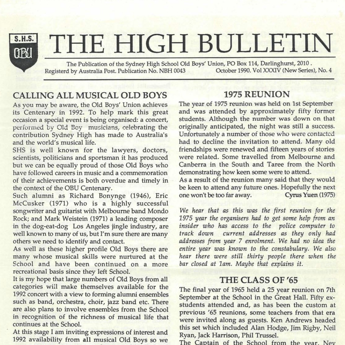 The High Bulletin 1990-1994