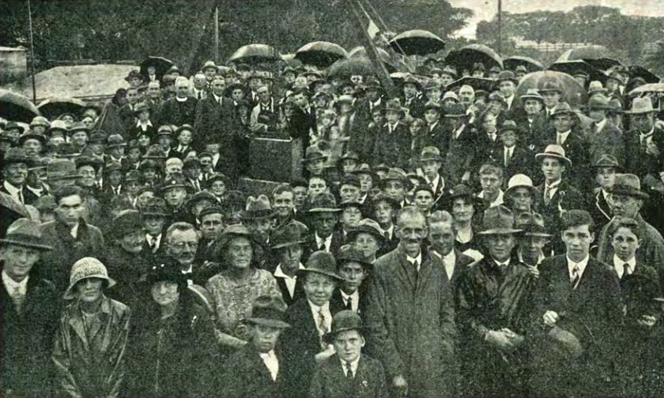 The foundation stone setting ceremony.
