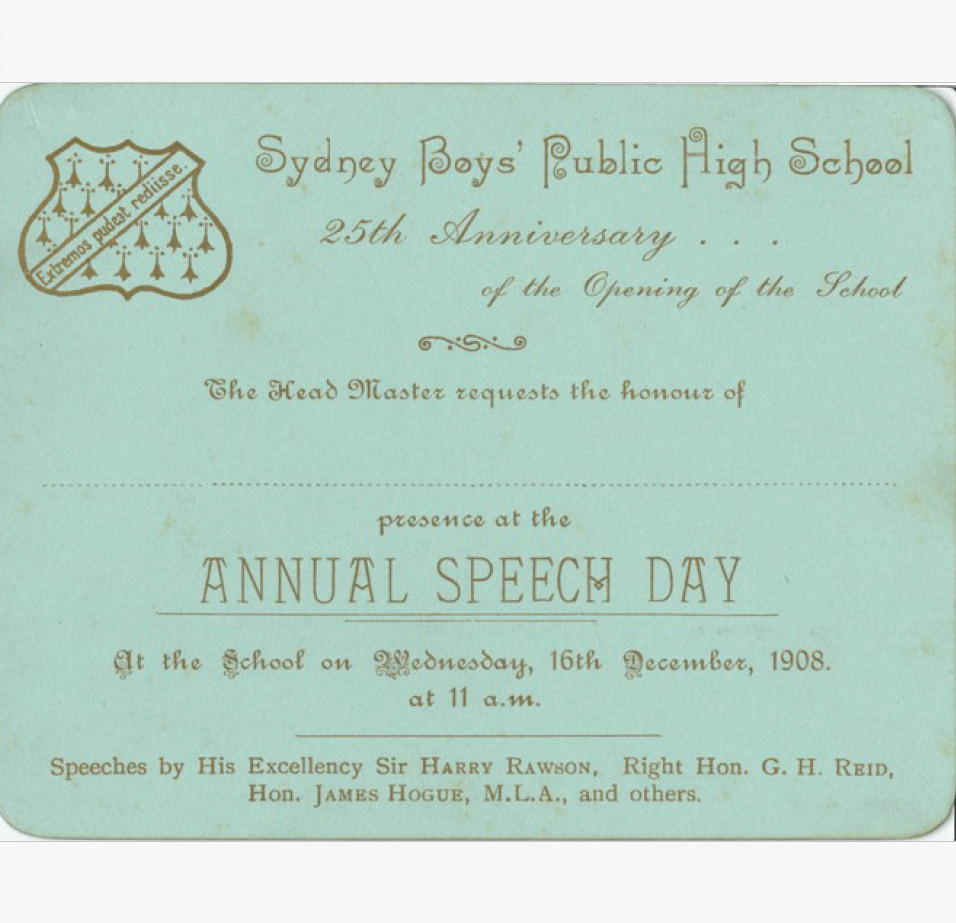 Early speech days and prize-givings, 1884-1908