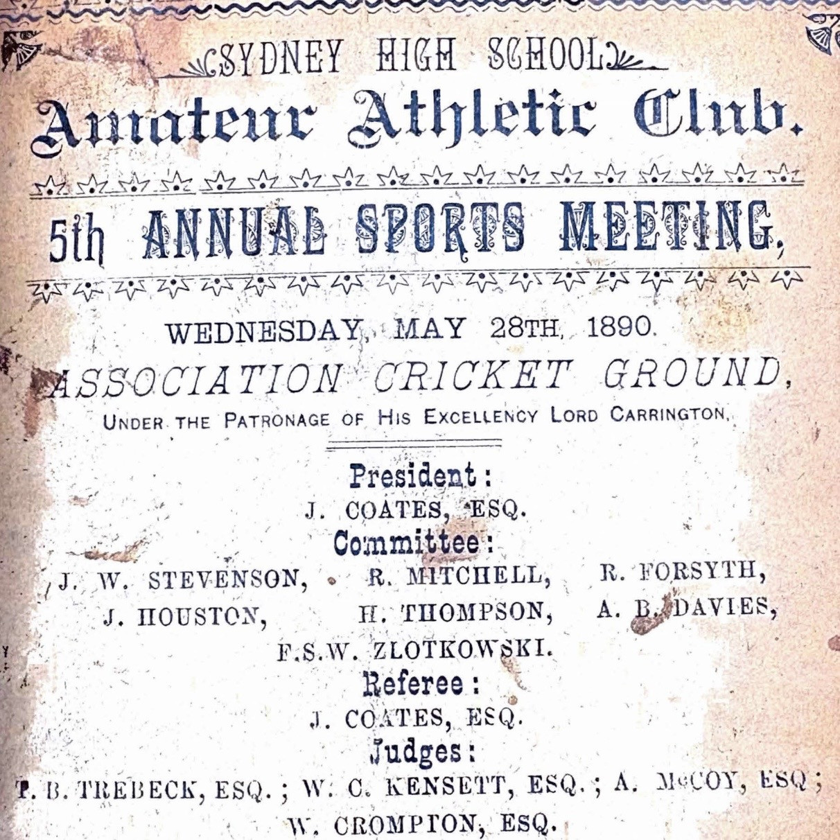 Annual sports meeting, 28 May 1890